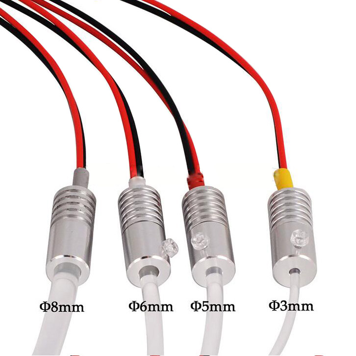 7 Colors Replaceable 3-8mm 42cm Length DC12V 1W Car Fiber Optic Light Bulb With 3M Cable